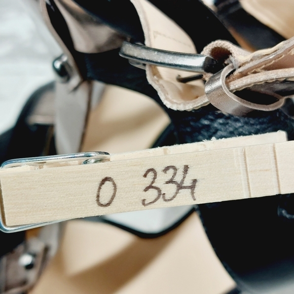 Nine West Women's Naela Black Leather High Heeled Sandals O334 - Picture 12 of 12